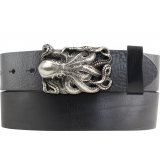 Ledergürtel Vollrindleder 4 cm Oktopus Gürtelschnalle Ledergürtel Vollrindleder 4 cm Oktopus Gürtelschnalle