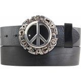 Ledergürtel Vollrindleder 4 cm Peace Gürtelschnalle Ledergürtel Vollrindleder 4 cm Peace Gürtelschnalle