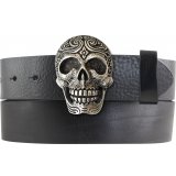 Ledergürtel Vollrindleder 4 cm Totenkopf Gürtelschnalle Ledergürtel Vollrindleder 4 cm Totenkopf Gürtelschnalle