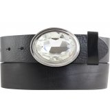 Ledergürtel Vollrindleder 4 cm runder Koppelschnalle Ledergürtel Vollrindleder 4 cm runder Koppelschnalle