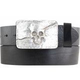 Ledergürtel Vollrindleder 4 cm Totenkopf Gürtelschnalle Ledergürtel Vollrindleder 4 cm Totenkopf Gürtelschnalle