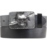 Ledergürtel Vollrindleder 4 cm Totenkopf Gürtelschnalle Ledergürtel Vollrindleder 4 cm Totenkopf Gürtelschnalle