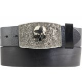 Ledergürtel Vollrindleder 4 cm Totenkopf Gürtelschnalle Ledergürtel Vollrindleder 4 cm Totenkopf Gürtelschnalle