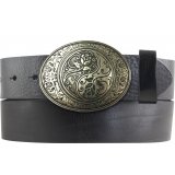 Ledergürtel Vollrindleder 4 cm Ying Yang Gürtelschnalle Ledergürtel Vollrindleder 4 cm Ying Yang Gürtelschnalle