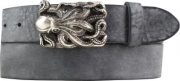 Ledergürtel Vollrindleder 4 cm Oktopus Gürtelschnalle Ledergürtel Vollrindleder 4 cm Oktopus Gürtelschnalle