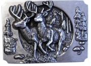 Gürtelschnalle Hirsche vor Wald für 4 cm Gürtel Jagd Gürtelschnalle Hirsche vor Wald für 4 cm Gürtel Jagd