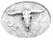 G�rtelschnalle Longhorn f�r 4 cm G�rtel Western Buckle
