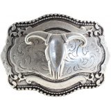 G�rtelschnalle Longhorn f�r 4 cm G�rtel Western Buckle