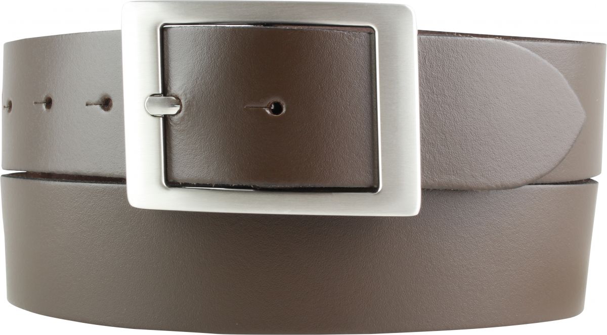 G�rtel aus Spaltleder mit Doppel-Schnalle 4,0 cm