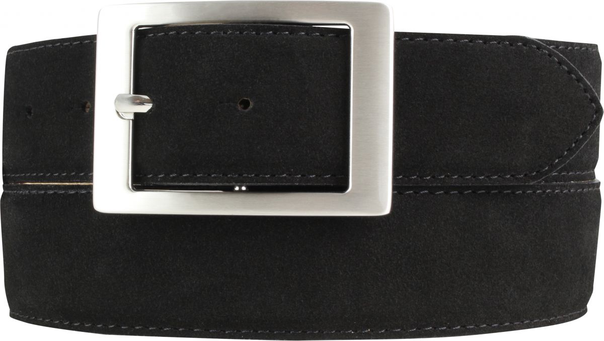 G�rtel aus Veloursleder mit Doppel-Schnalle 4,0 cm