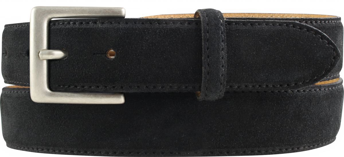 G�rtel aus Veloursleder mit altsilberner G�rtelschlie�e 3,0 cm