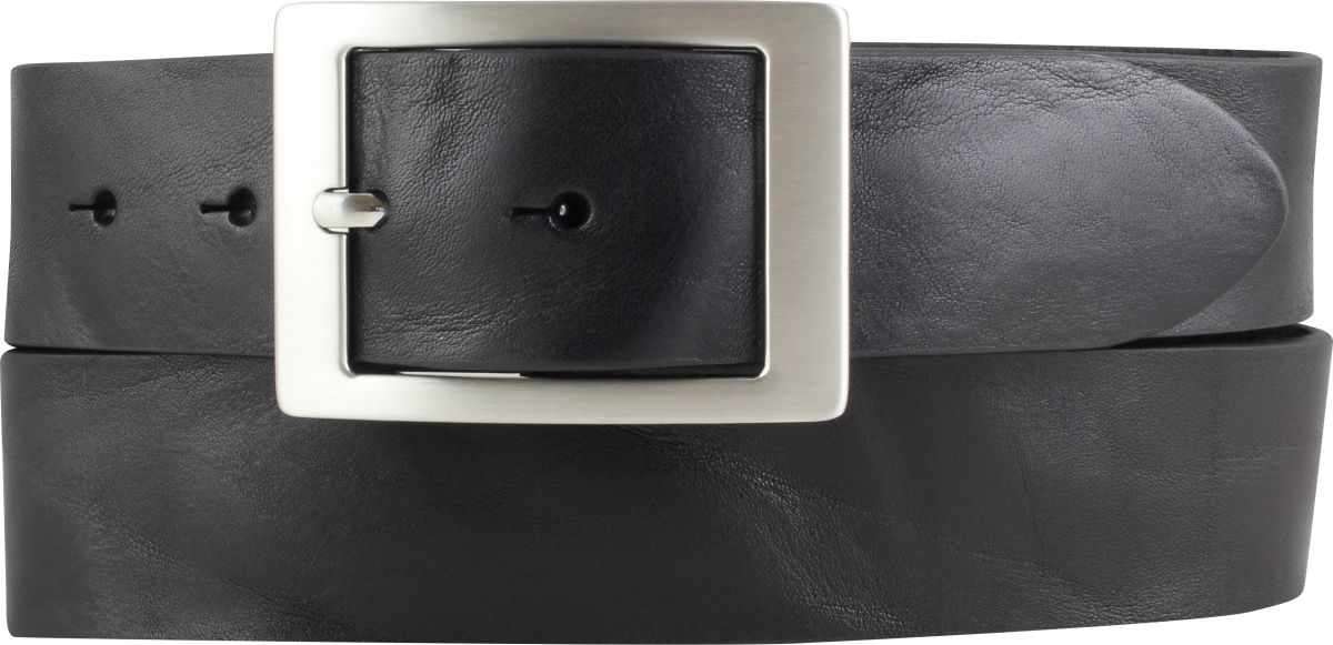 G�rtel aus Vollrindleder im Used-Look mit Doppel-Schlie�e 4,0 cm