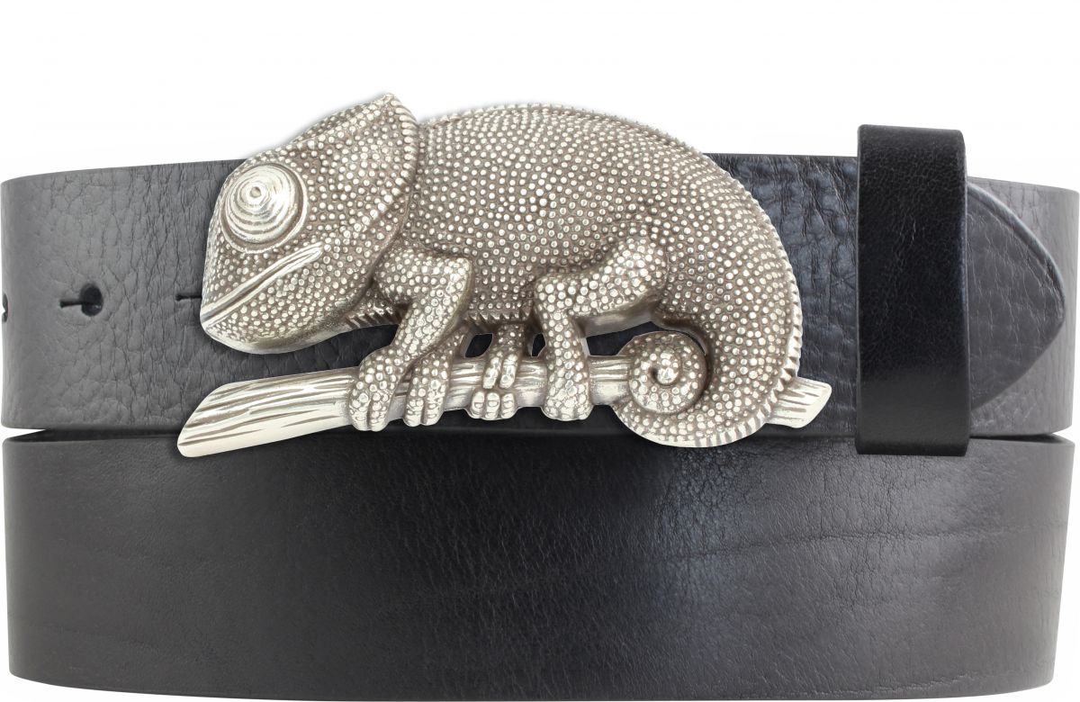 G�rtel aus Vollrindleder mit Cham�leon-Schlie�e 4,0 cm