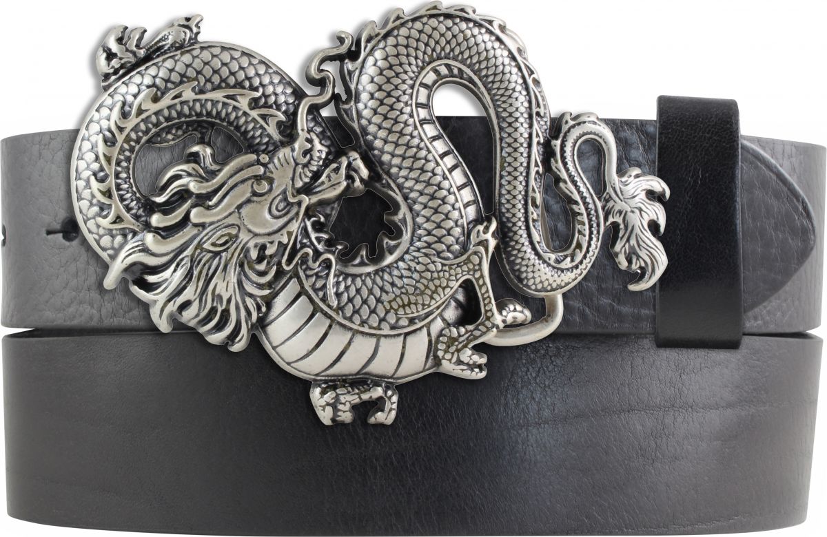 G�rtel aus Vollrindleder mit Dragon-Schlie�e 4,0 cm