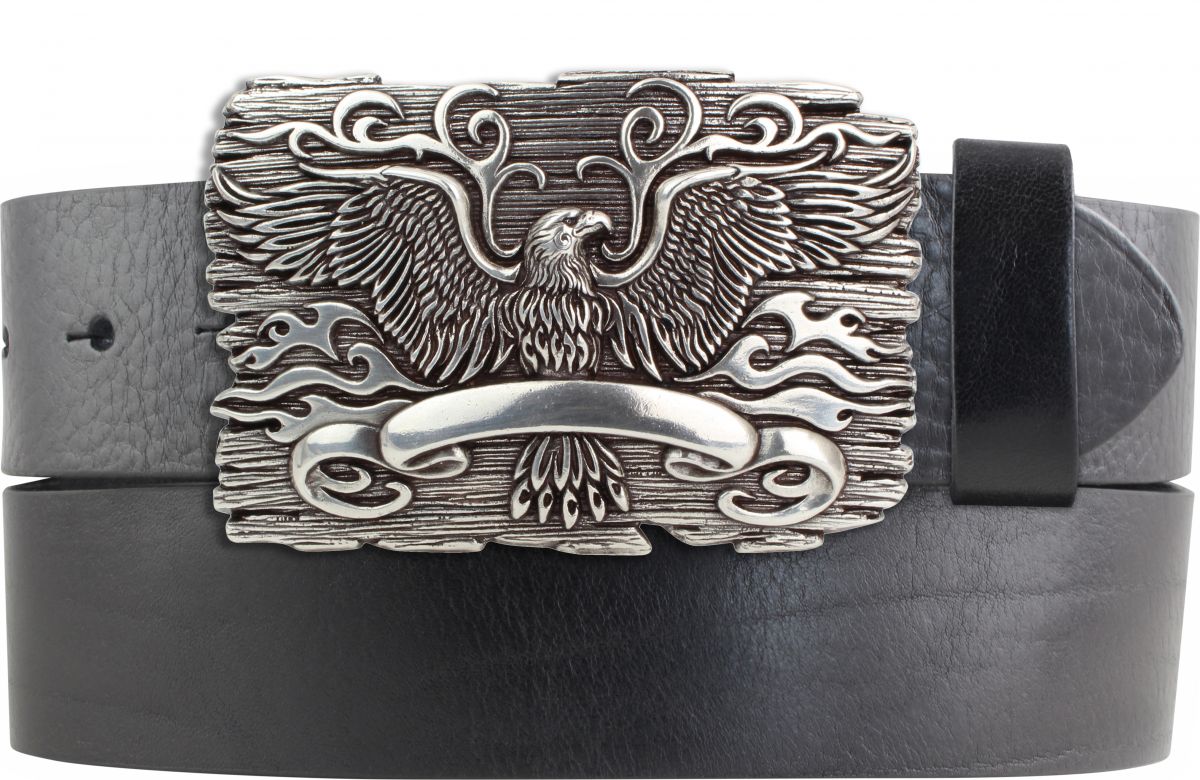 G�rtel aus Vollrindleder mit Eagle-Schlie�e 4,0 cm