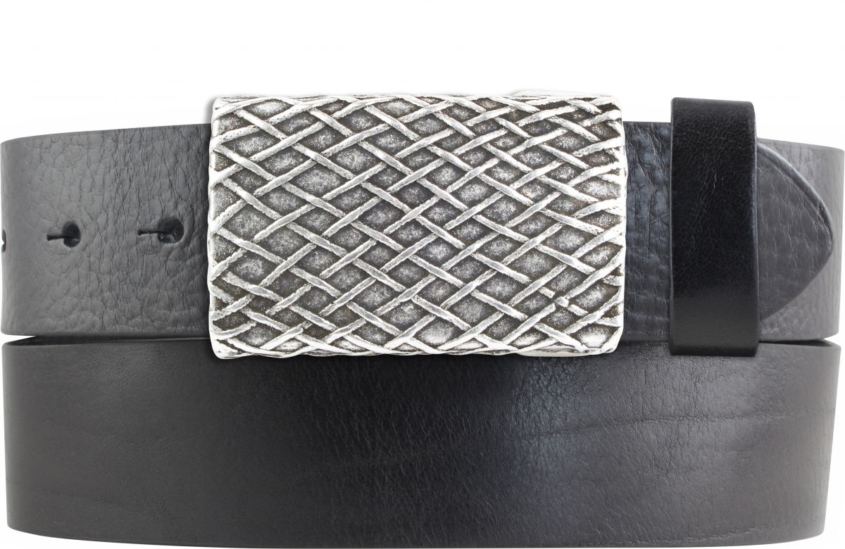 G�rtel aus Vollrindleder mit Pattern-Schlie�e 4,0 cm