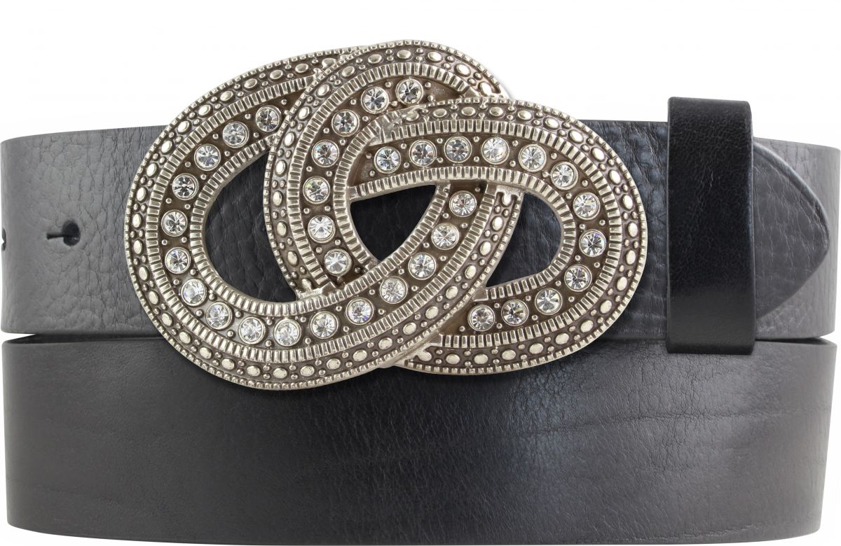 G�rtel aus Vollrindleder mit Tangled Bling-Schlie�e 4,0 cm