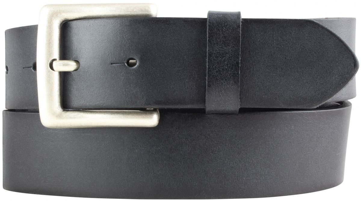 G�rtel aus Vollrindleder mit geschw�rzten Kanten 4,0 cm