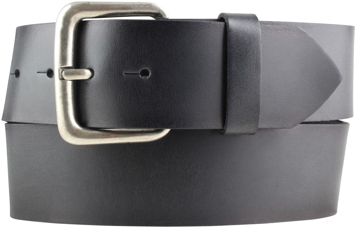 G�rtel aus Vollrindleder mit geschw�rzten Kanten 5,0 cm