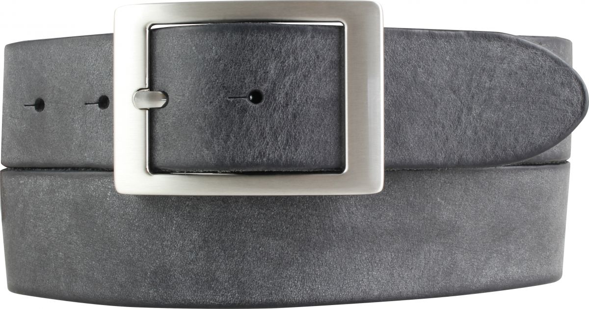G�rtel aus weichem Vollrindleder mit Doppel-Schnalle 4,0 cm