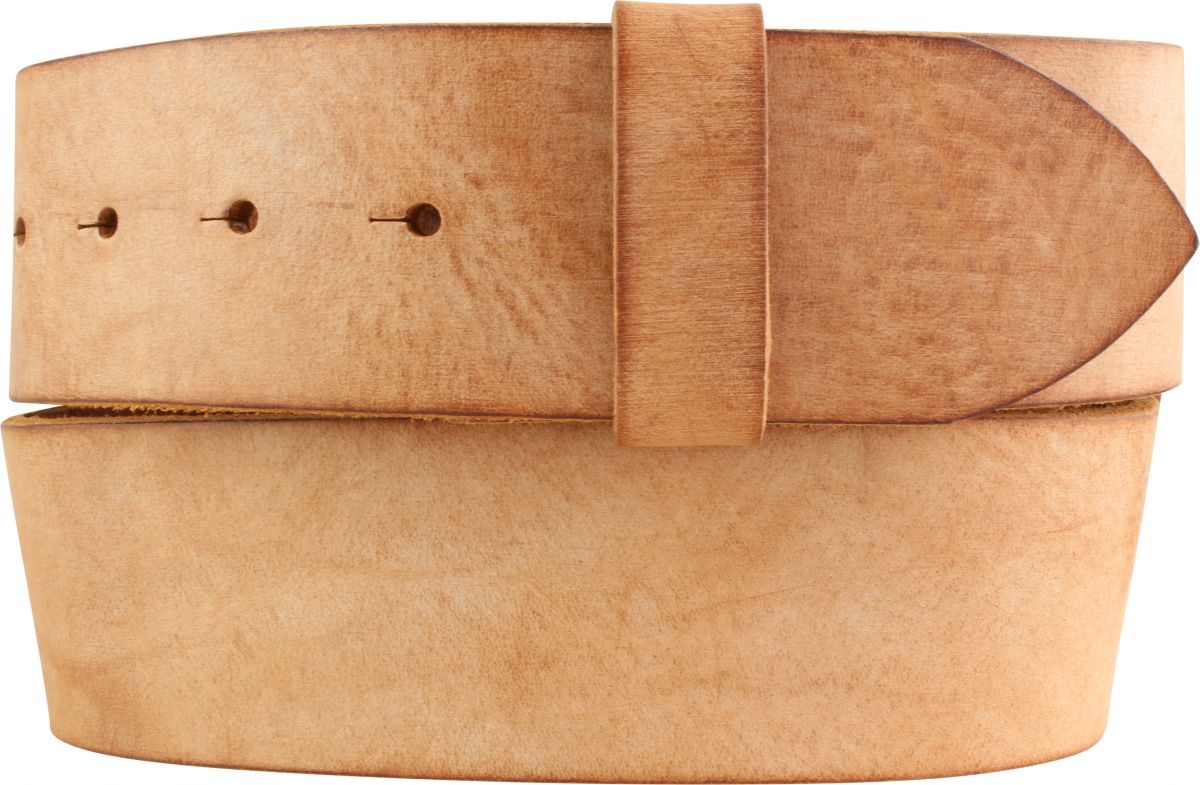 G�rtel aus weichem Vollrindleder ohne Schlie�e 5,0 cm