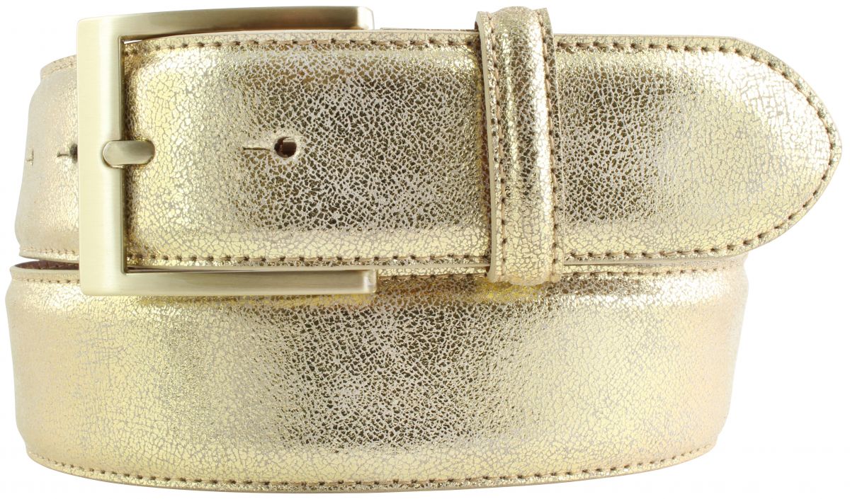 G�rtel in Metall-Optik Gold 4,0 cm