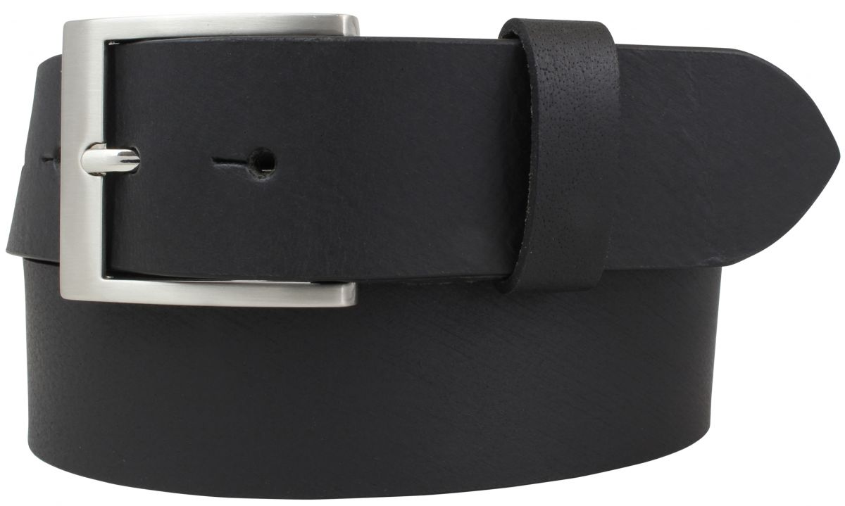 G�rtel mit Edelstahl-G�rtelschnalle aus Vollb�ffelleder 4,0 cm