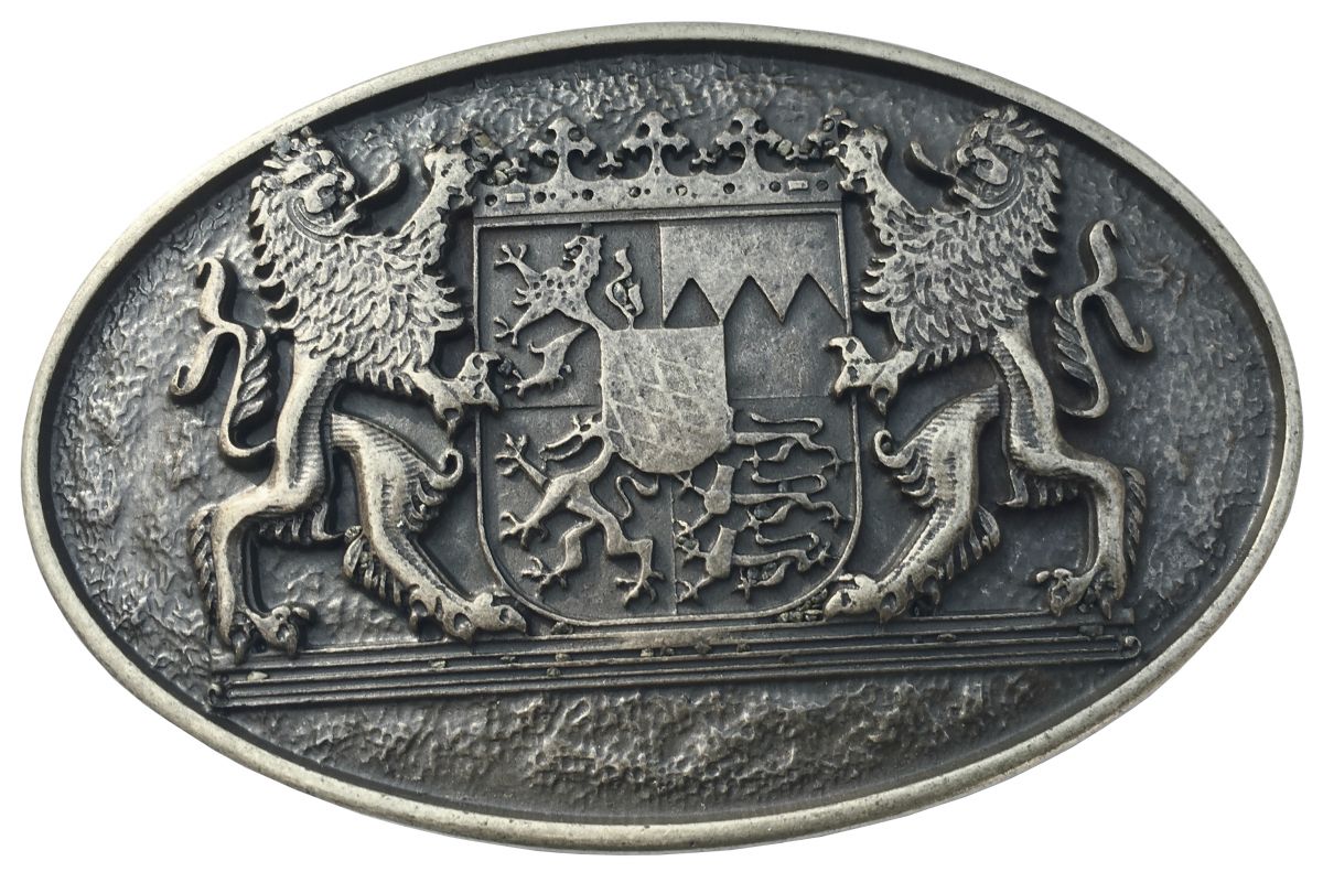 G�rtelschnalle Doppell�we mit Wappen 4,0 cm