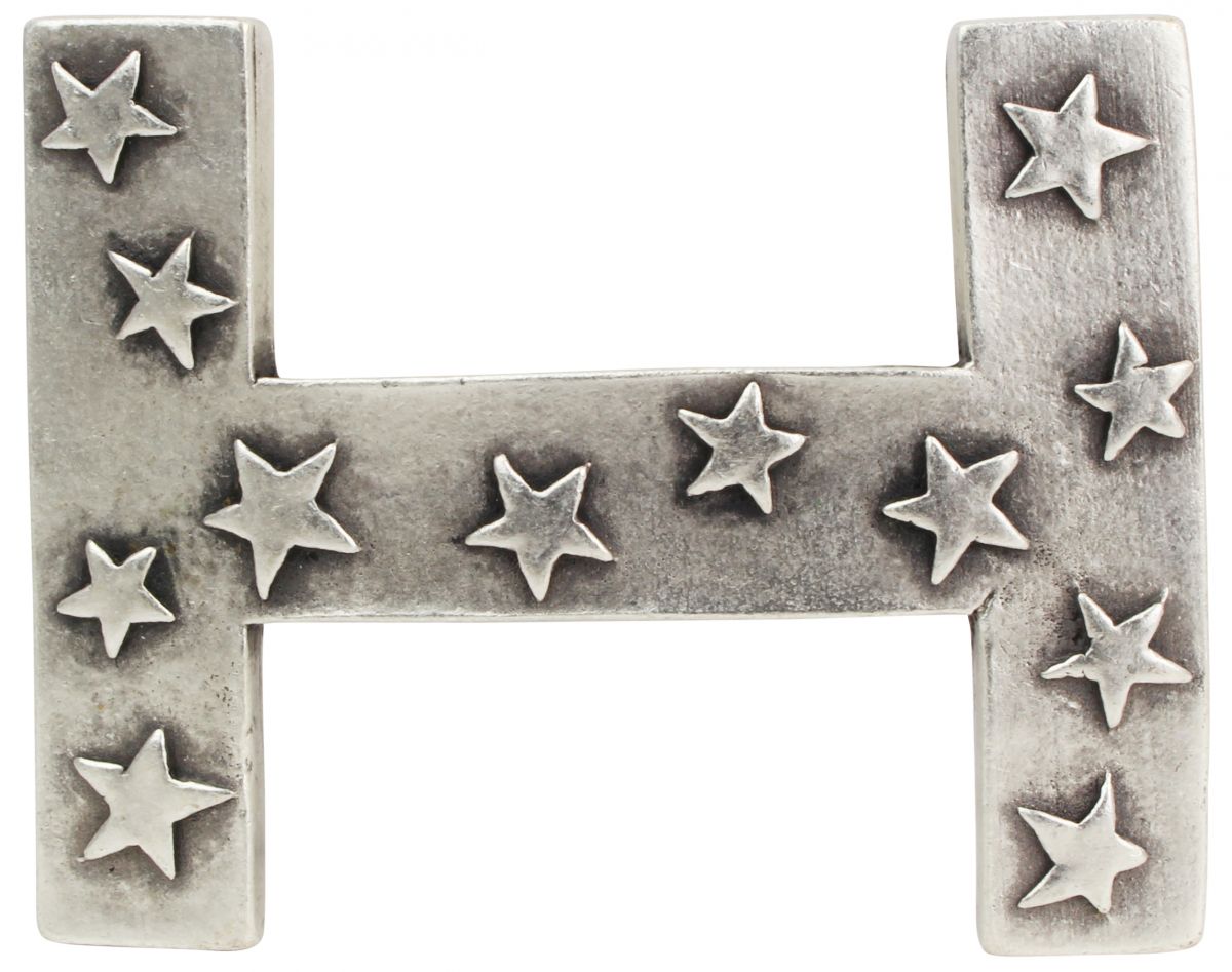 G�rtelschnalle H mit Sternen 4,0 cm