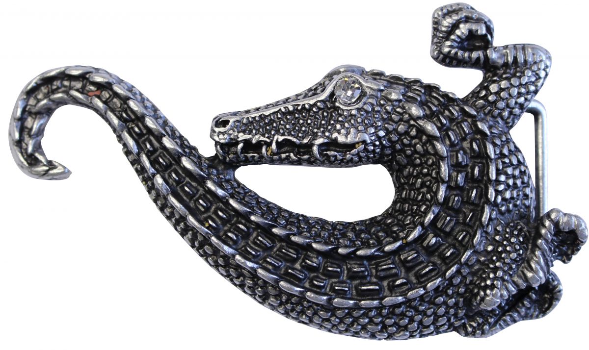 G�rtelschnalle Kroko Bling mit Stra� 4,0 cm