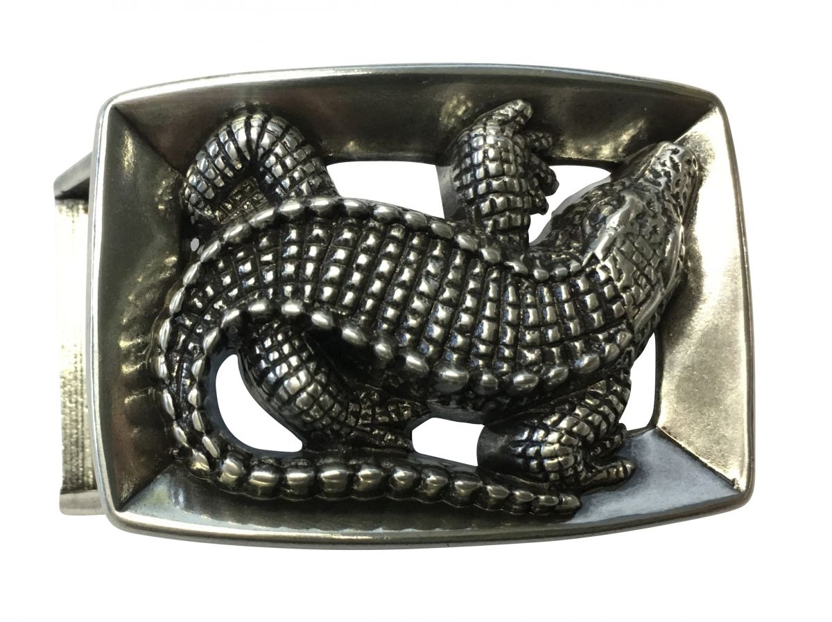 G�rtelschnalle Kroko gerahmt 2,5cm