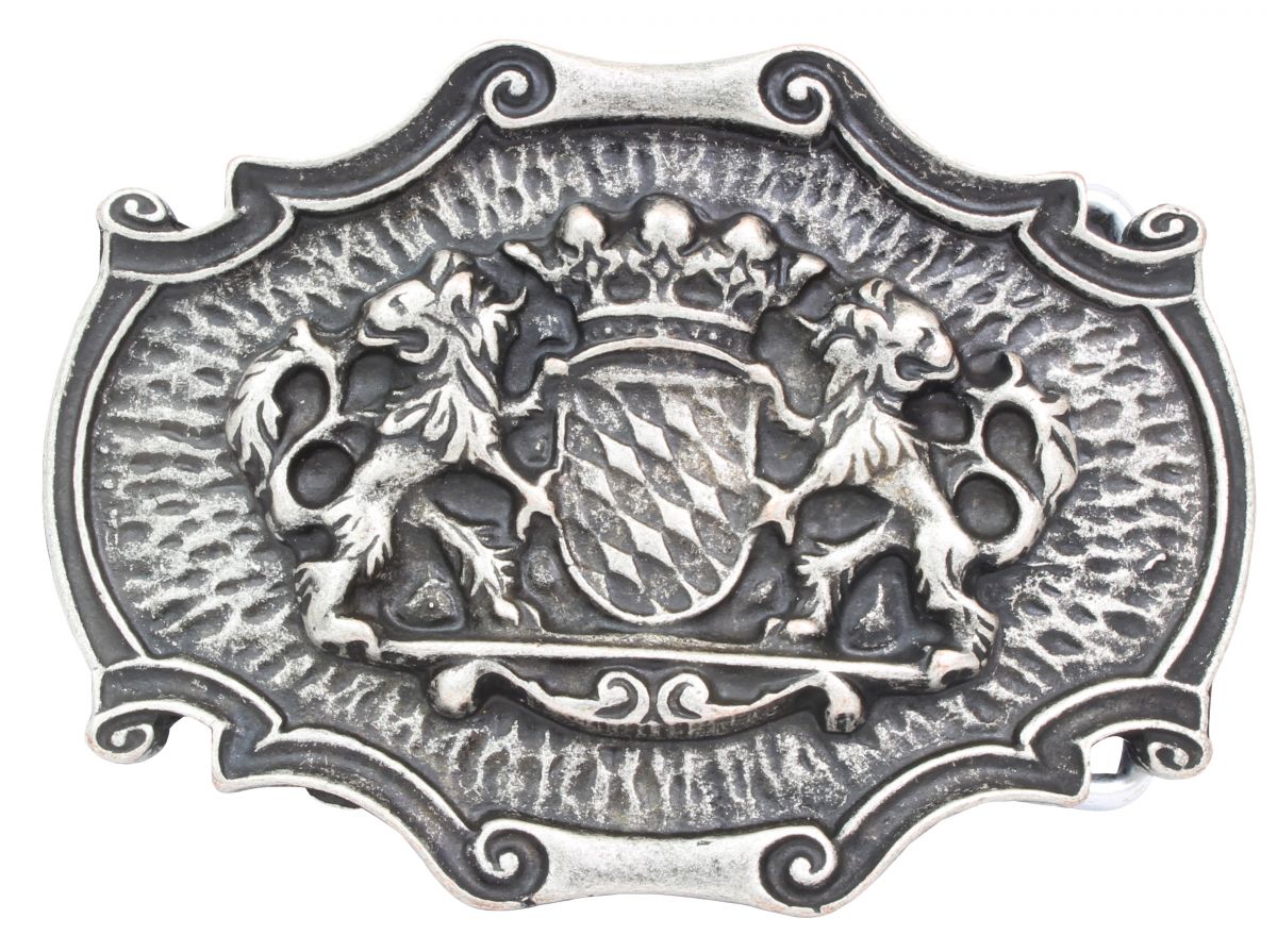 G�rtelschnalle L�wen mit Krone 4,0 cm