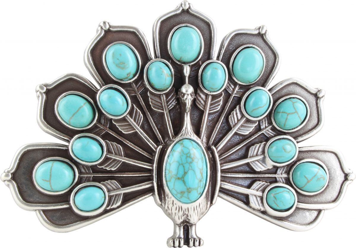 G�rtelschnalle Pfau 4,0cm