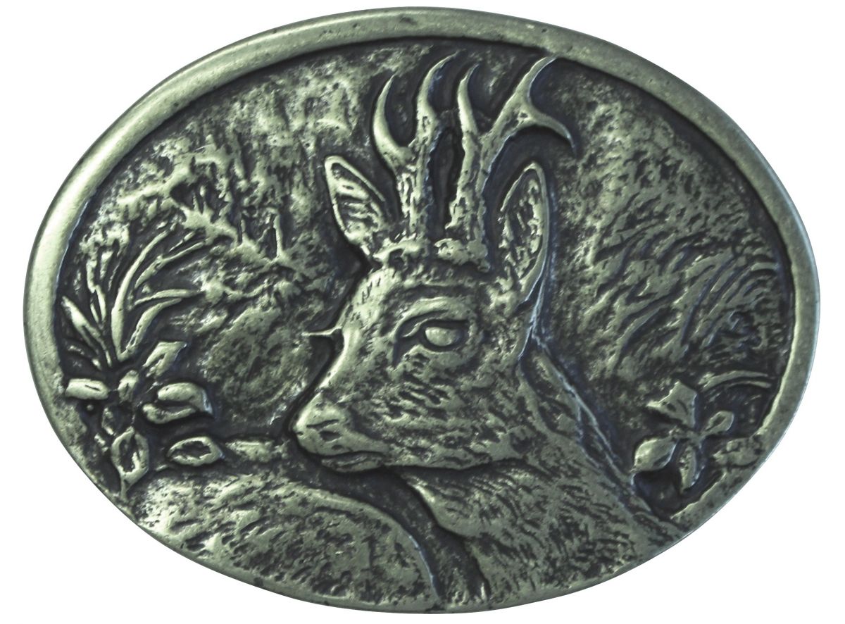 G�rtelschnalle Rehkopf 4,0 cm