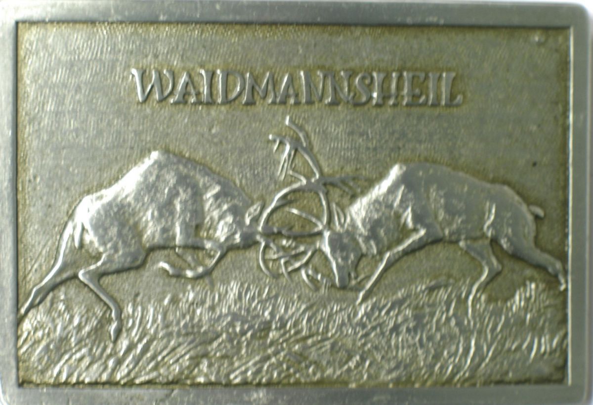 G�rtelschnalle Waidmannsheil K�mpfende Hirsche 4,0 cm