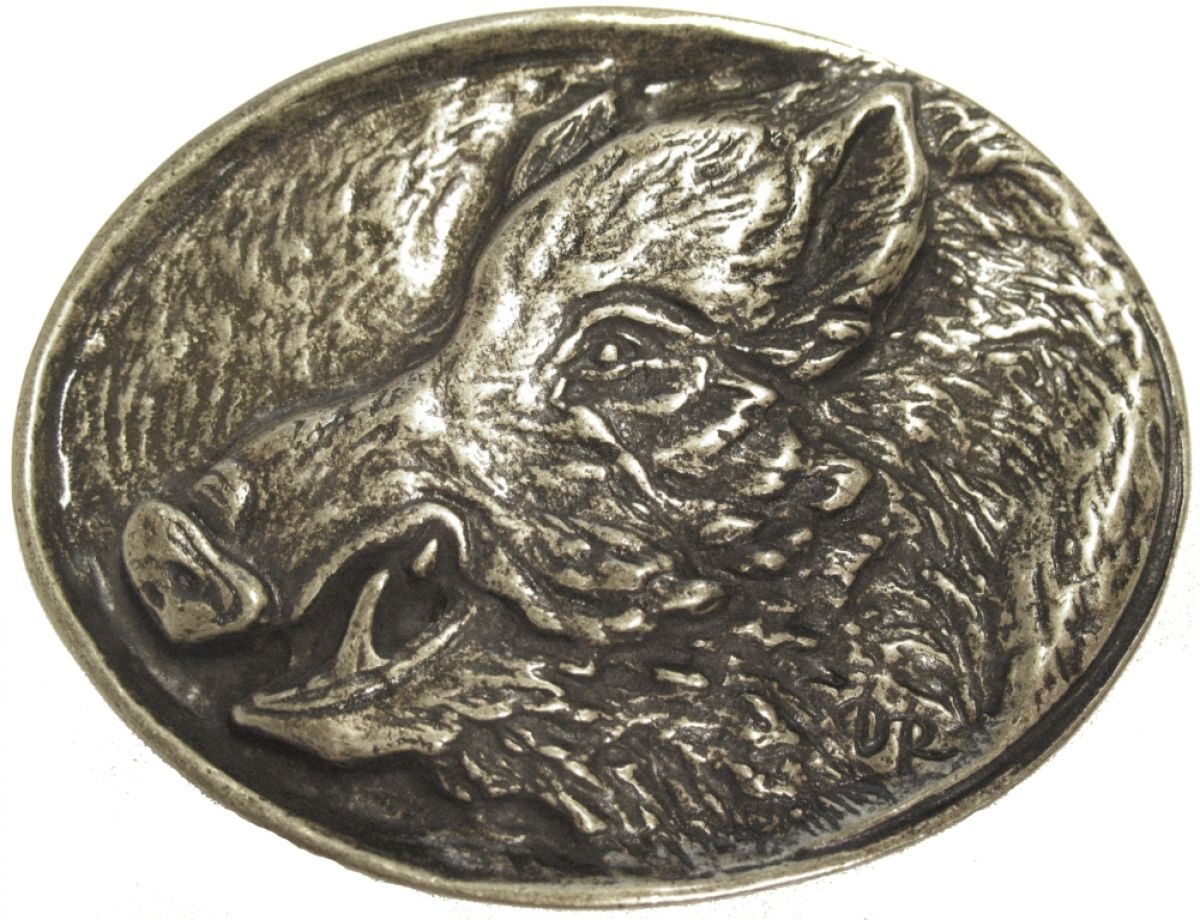 G�rtelschnalle Wildschweinkopf 4,0 cm
