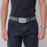 Ledergürtel Herren Rindleder 4 cm Knoten Gürtelschnalle Ledergürtel Herren Rindleder 4 cm Knoten Gürtelschnalle