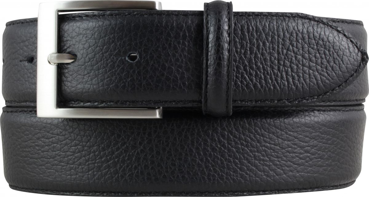 Herren-G�rtel aus gemasertem Leder mit Edelstahl-G�rtelschnalle 4,0 cm