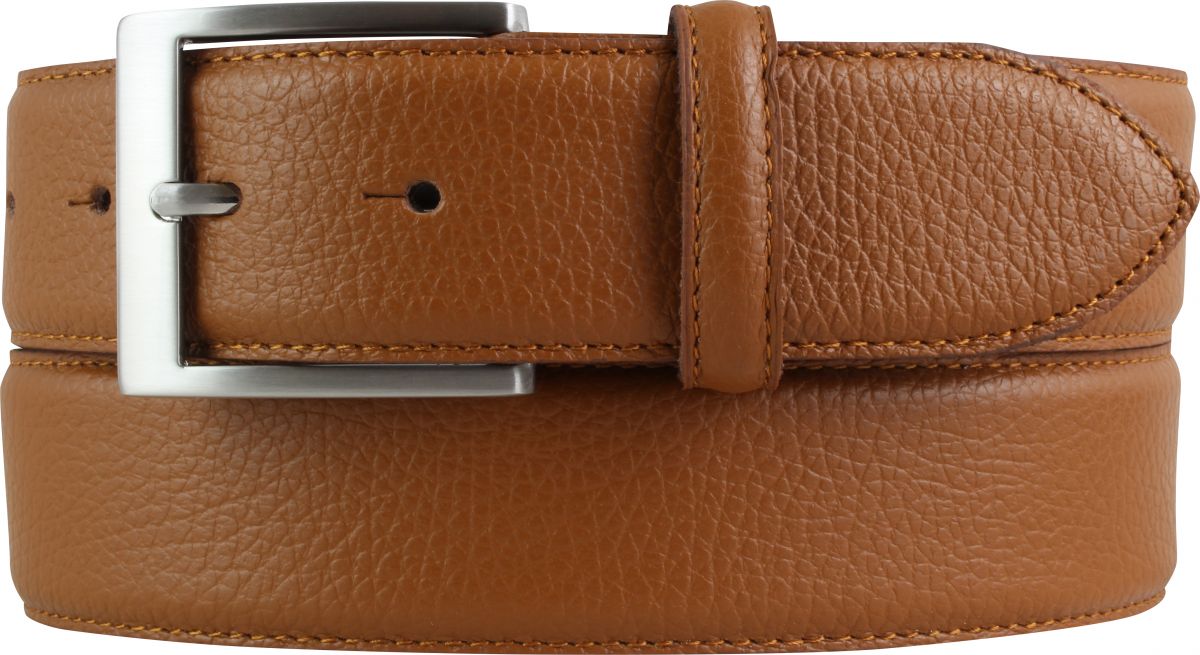 Herren-G�rtel aus gemasertem Leder mit Steppnaht 4,0 cm