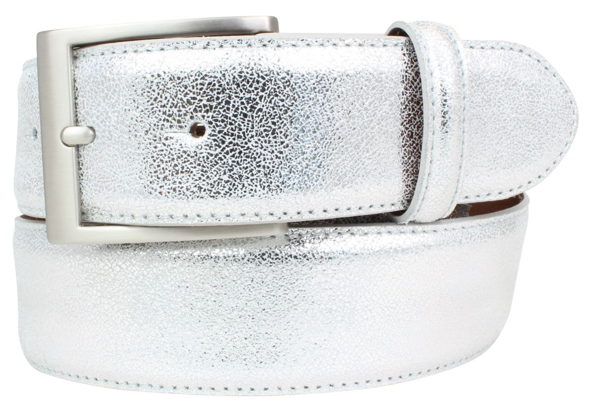 Herren-G�rtel in Metall-Optik mit Edelstahl-G�rtelschnalle 4,0 cm