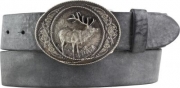 Ledergürtel Vollrindleder 4 cm Hirsch Gürtelschnalle Ledergürtel Vollrindleder 4 cm Hirsch Gürtelschnalle