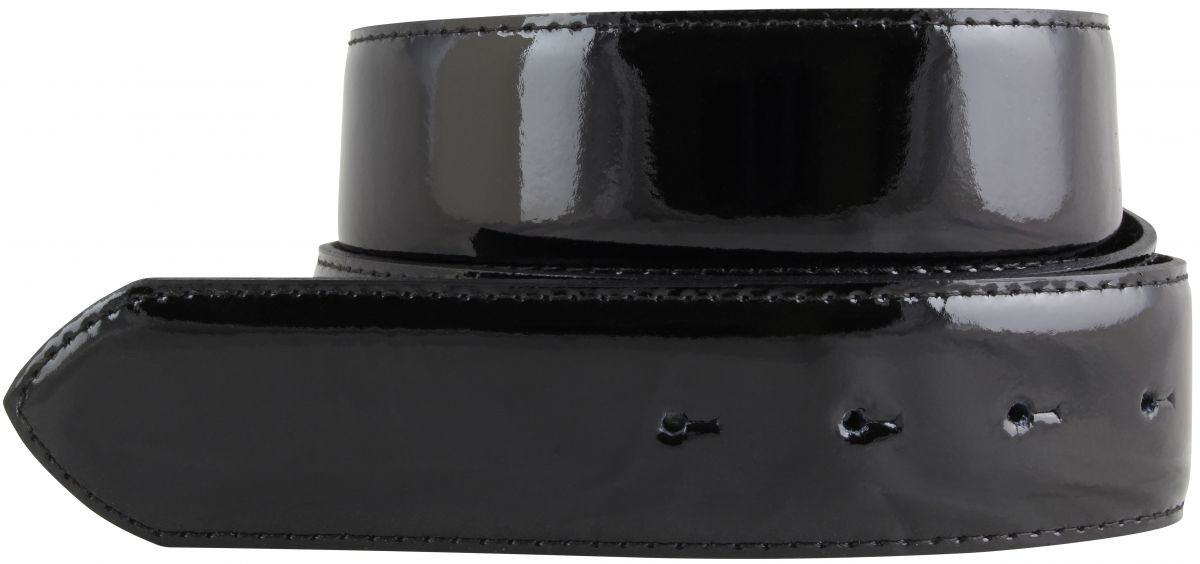 Lackg�rtel aus Leder ohne Schlie�e 4,0 cm