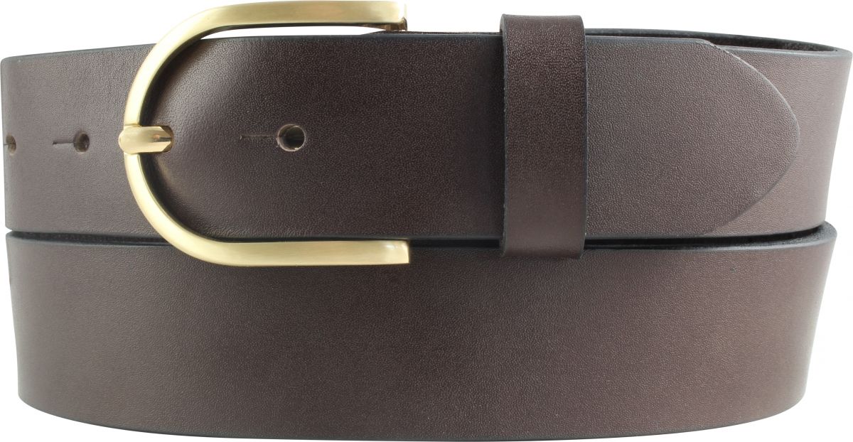 �berl�ngeng�rtel f�r Damen aus Vollrindleder mit goldener G�rtelschlie�e 4,0 cm
