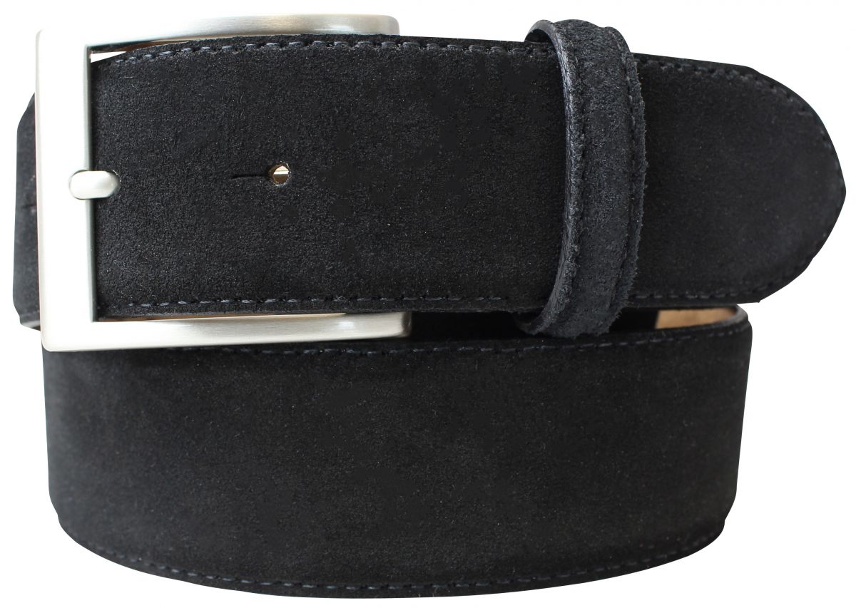 Velours-G�rtel mit Edelstahl-G�rtelschnalle 4,0 cm