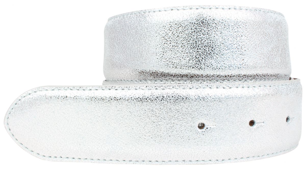 Wechselg�rtel Metall-Optik ohne Schlie�e 4,0cm