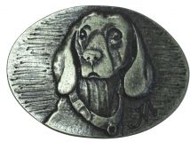 Gürtelschnalle Bayerischer Schweisshund 4,0 cm Altsilber