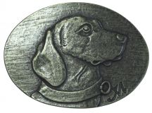 Gürtelschnalle Hannoverscher Schweisshund 4,0 cm Altsilber