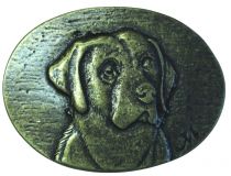 Gürtelschnalle Labrador 4,0 cm Altmessing