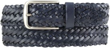 Flecht-Gürtel aus Vollrindleder 3,5cm Marine