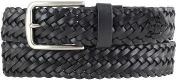 Flecht-Gürtel aus Vollrindleder 3,5cm Schwarz